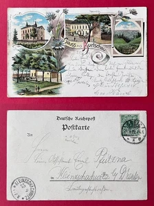 Litho AK GREIZ Kurtschau 1899 Schule, Restauration und Garten    ( 168294 - Bild 1 von 1