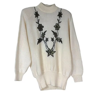 Vintage 80er Jahre Dolmanärmel Pullover von Sweater Bee Wollmischung - Größe M - Bild 1 von 8