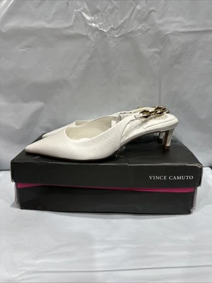 Tacones para mujer Vince Camuto Ianee talla 7,5 M blanco/blanco EBS799 Foto 1 de 4