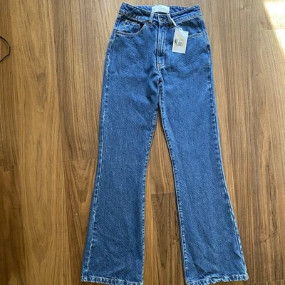 Pantalones de mezclilla acampanados de tiro alto Les Coyotes de Paris 16 azules 100 % algodón nuevos con etiquetas Foto 1 de 4