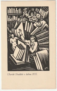 RUDA KUBICEK:  Danksagung von Bedrich Benes Buchlovan, Uherske Hradiste, 1935 - Imagen 1 de 1
