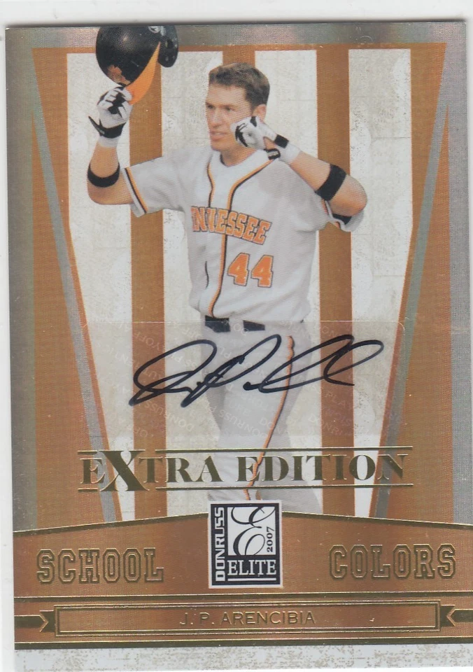 2007 JP Arencibia Donruss Elite Extra SCHOOL COLORS ROOKIE AUTO /50 - Tennessee - Image 1 of 1