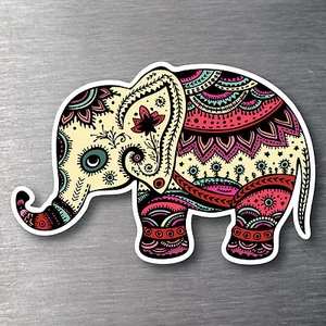 Elephant colourful sticker water & fade proof vinyl laptop ipad car - Picture 1 of 1
