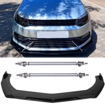 Alerón divisor de labios para parachoques delantero + varillas de puntal para Volkswagen Polo GTI TSi Foto 1 de 4