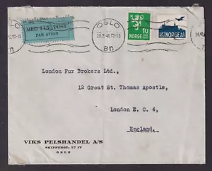 NORWAY 1946 Luftpost Cover from Oslo to England - Picture 1 of 2