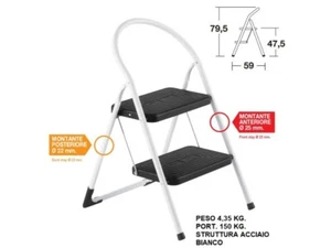 Scab Rudiano Sgabello Eurobalzo Telaio Bianco 2 Gradini SR873 - Foto 1 di 1