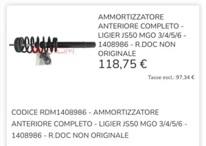 AMMORTIZZATORE ANTERIORE LIGIER JS50 DAL 2018 MICROCAR MGO 3 4 5 6 1408986 - Imagen 1 de 1