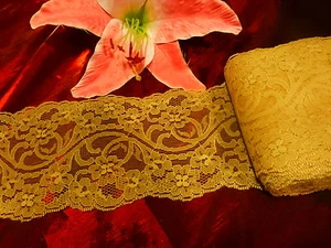 4 M x 10 cm sehr breite Spitze - beige Calais neu - Bild 1 von 1
