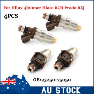 4x Fuel Injectors 23250-75050 For Hilux 4Runner Hiace RCH Prado RZJ 3RZ-FE 3RZFE - Picture 1 of 21