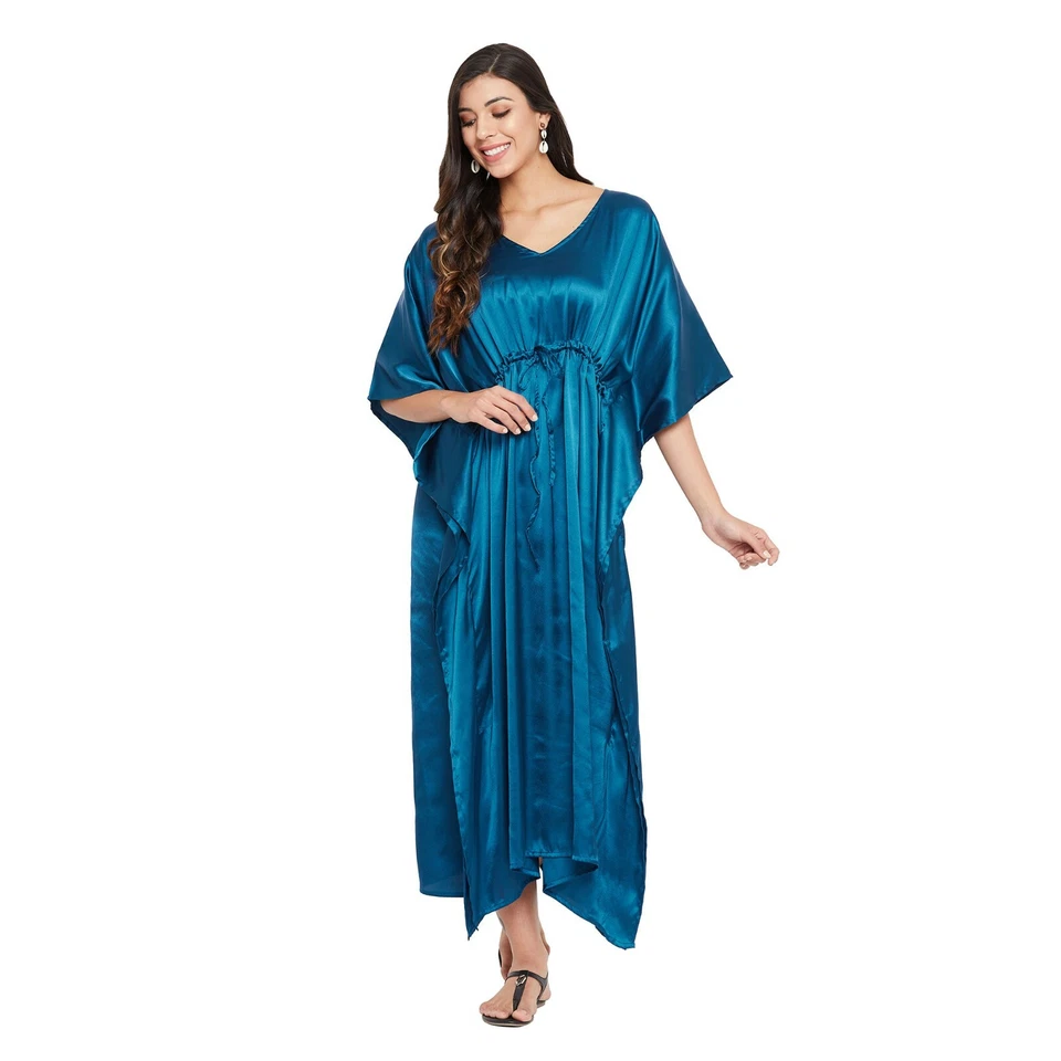 US Women Satin Silk Robe Dress Sleepwear Lingerie Long Nightdress Nightgown Maxi - Image 1 of 3
