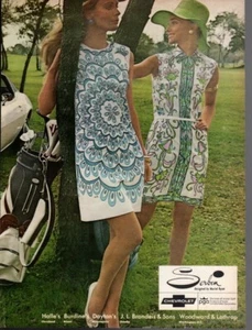 Vintage advertising print 1970 Fashion Serbin Golf Clubs Lady Groovy Dresses ad - Picture 1 of 1