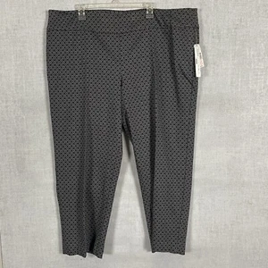 New Directions Pants Women’s Size 24 Black White Geometric Pull-On Ankle NWT - Picture 1 of 12