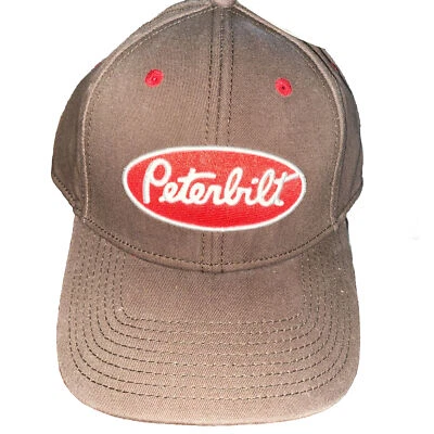 Auténtico Peterbilt Marrón y Rojo Bordado Correa Gorra Sombrero Por El Juego ¡NUEVO CON ETIQUETAS! Foto 1 de 4