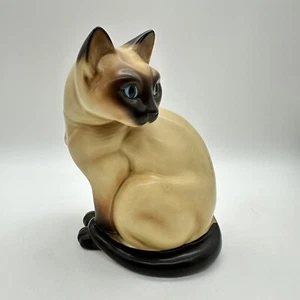 Vtg Napcoware Blue Eyed Chocolate Point Siamese Cat Statue - Picture 1 of 15