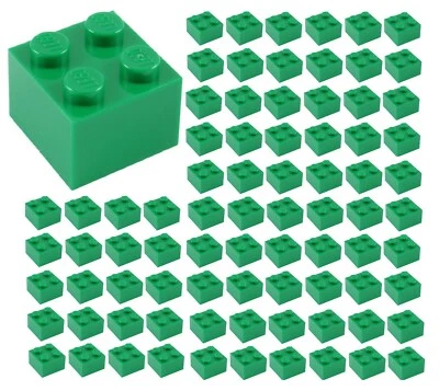 ☀️100x NEW LEGO 2x2 GREEN Bricks (ID 3003) Grass BULK Parts City Building - Image 1 of 2