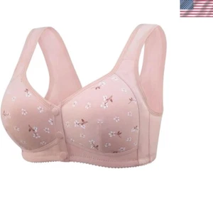 Front Closure Daisy Wireless Bra - Ideal for Curvy Women, Size 44C, Pink - Picture 1 of 3