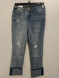 Joe's Mädchen The Jane Distressed Bündchen Saum Jeans Gestrahlt Blau Größe 14 Neu mit Etikett - Bild 1 von 6