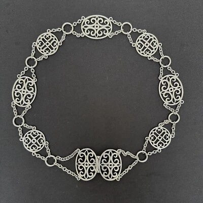 Cinturón Art Nouveau Lawrence Emanuel Birmingham sello plata esterlina maciza 1900 Foto 1 de 4