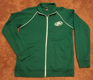 New ~ MILLER LITE Beer ~ Warm Up Jacket Zip Up Sweat Coat Shirt NWOT Long Length - Picture 1 of 3