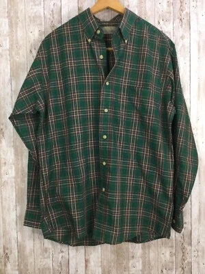 Camisa De Colección Bill Blass Para Hombres Verde Rojo Cuadros Manga Larga Talla Grande Noreaster Foto 1 de 4