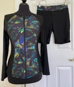 NWT Grace Karin Two Piece Rash Guard Built-In Bra LS Swimsuit Size Small - Picture 1 of 16