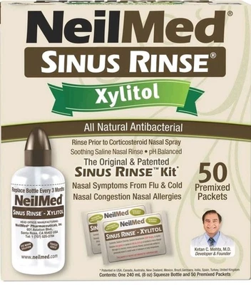 Kit de enjuague sinusal NeilMed con xilitol, 50 unidades (paquete de 1) caja abierta todo nuevo en caja original Foto 1 de 4