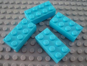 New LEGO Lot of 4 Medium Azure 2x4 Building Brick Friends Parts and Pieces - Picture 1 of 1