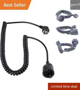 Spiralleitung, 1m auf 2,5m dehnbares Spiral-Kabel mit Schutzkontaktwickelstec... - Bild 1 von 9