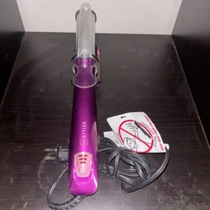 Instyler Rotating Spin Brush Hot Curling Iron 1.25" Purple Hair Tool WORKS - Picture 1 of 3