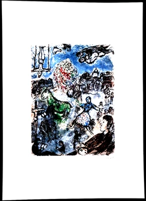 Marc Chagall  - The Green Horse  -  70x50 cm  Auflage   Nr. 78/300 - Bild 1 von 4