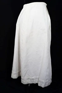 ANTIQUE FRENCH EDWARDIAN WHITE COTTON RAISED LINE PETTICOAT SKIRT 27" WAIST 35"L - Picture 1 of 4