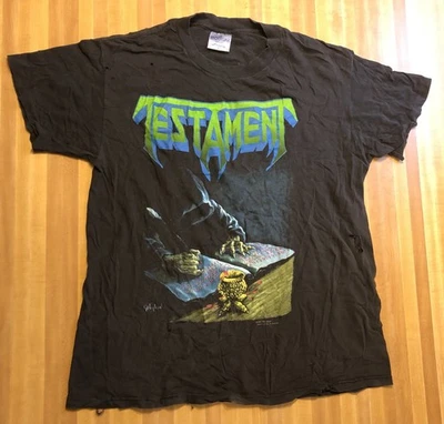Camiseta vintage Testament One Man’s Fate 1990 brockum L grande original Foto 1 de 4