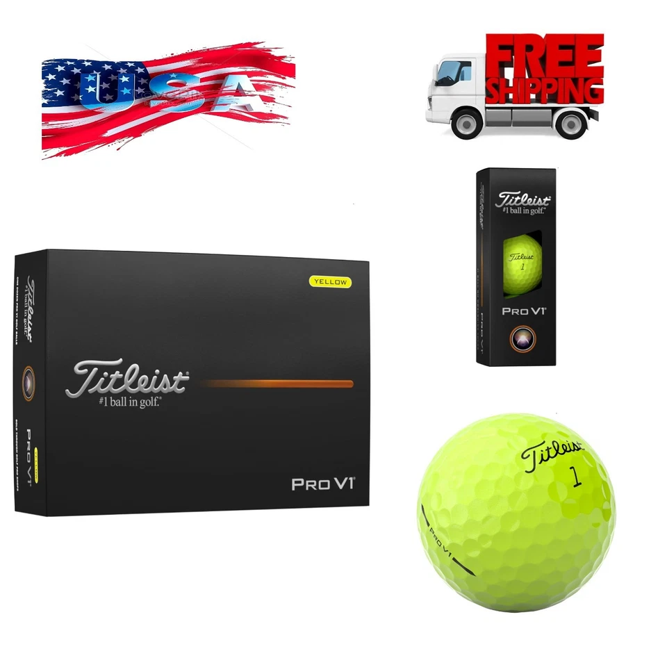 Titleist Pro V1 Golf Balls - Yellow - New Version