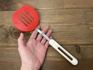 Vintage Bonny Red Nylon Slotted Spatula with White Handle Made In USA 12” - Picture 1 of 20