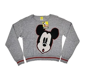 Mickey Mouse Pullover Disney Jerry Leigh Gr. XL grau Acryl Shirt NEU Top - Bild 1 von 14