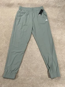 Adidas Joggers Men Medium Essential Pants Performance Green Stretch Gym Training - Picture 1 of 9