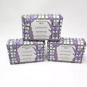 Jabón de leche de cabra de lavanda (3x) Beekman 1802 con barra de manteca de karité de 3,5 oz - Imagen 1 de 5