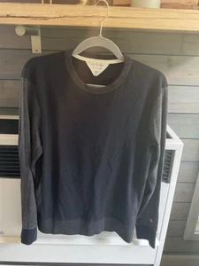 Rag & Bone Black & Gray Colorblock Raglan Sleeve Sweatshirt Shirt Men’s S - Picture 1 of 5