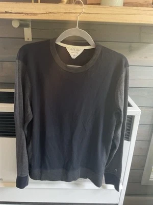 Rag & Bone Black & Gray Colorblock Raglan Sleeve Sweatshirt Shirt Men’s S - Image 1 of 4