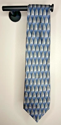 Grateful Dead Corbata, Zapatillas de Tacón Alto Patrón Azul y Gris Patrón Aleta de Tiburón Seda Foto 1 de 4