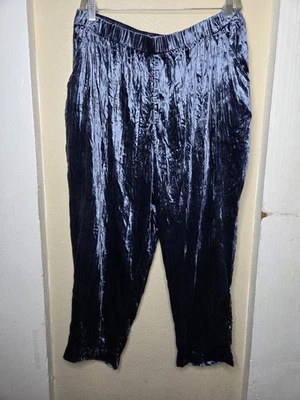 Pantalones ANTHROPOLOGIE para mujer talla XL Ett:Twa Kinley recortados azul marino terciopelo aplastado Foto 1 de 4