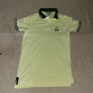 Psycho Bunny Polo Shirt Men XS 3 Yellow Preppy Logo Embroider Casual Pima Cotton - Picture 1 of 9