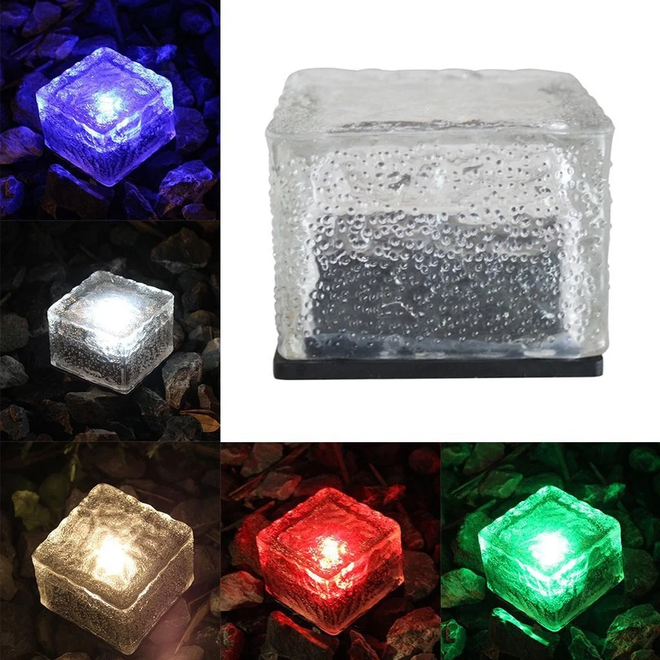 Solar Pflastersteine Wegbeleuchtung Glasbaustein mit Lichtsensor, - Bild 1 von 1