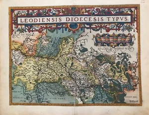 Leodiensis Diocesis Typus.Abraham Ortelius.Original map.Antwerp 1595 - Imagen 1 de 1