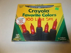 Vintage 1996 Crayola 100 Light Set RADICAL RED Colors Indoor/Outdoor 47.5 Ft - Picture 1 of 2