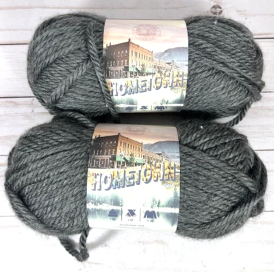 Lion Brand Hometown Chicago Charcoal 5oz 81yd Super Bulky Acrylic Yarn (2Skeins) Foto 1 de 4