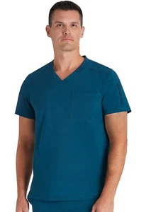 Cherokee Men's V-Neck Scrub Top Journey with 2 Pockets and Front and Back Yoke S - Picture 1 of 6
