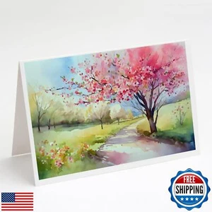 Caroline's Treasures DAC1672GCA7P Michigan Apple Blossoms in Watercolor Greet - Picture 1 of 3
