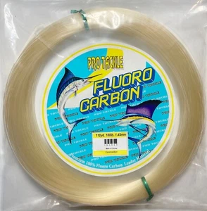 PRO TACKLE Premium Fluorocarbon Vorfach Angeln 180LB 1,45mm 110YD Koreanisch - Klar - Bild 1 von 2