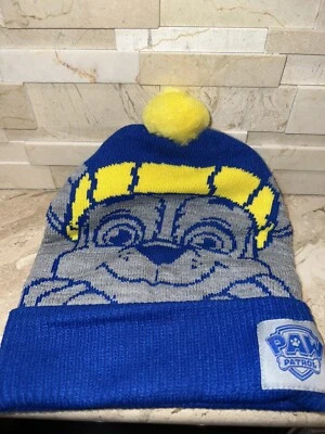 Paw Patrol Blue & Yellow Pom Beanie Stocking Cap - NWOT — 第 1/3 张图片